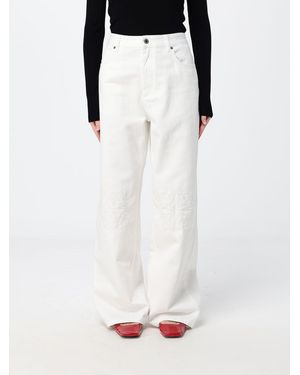 Loewe High-Waisted Wide-Leg Baggy Jeans - White