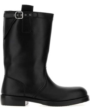 Dries Van Noten Leather Boots - Black