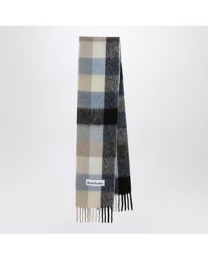 Acne Studios Checked Mohair Scarf - Gray