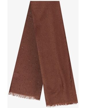 Brunello Cucinelli Cashmere And Silk Scarf - Brown