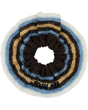 Miu Miu Embroidered Rafia Scrunchie - Black
