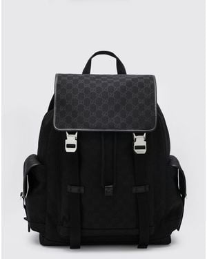 Gucci Gg Supreme Fabric Backpack - Black