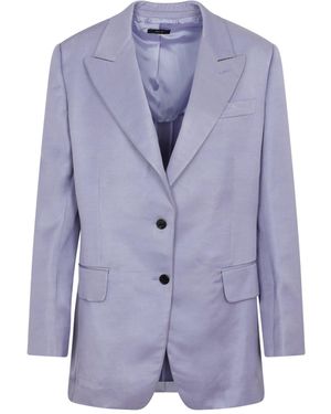 Tom Ford Soft Fluid Twill Boyfriend Jacket - Blue