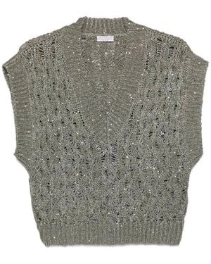 Brunello Cucinelli Knitted Vest - Gray