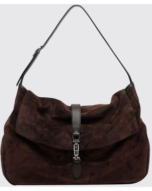 Gucci Jackie Flap Suede Calfskin Messenger Bag - Brown