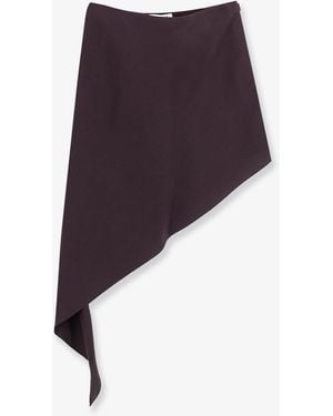 Alaïa Asymmetric Paper And Viscose Skirt - Purple