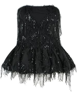 ROTATE BIRGER CHRISTENSEN 'Dorla' Polyester Top - Black