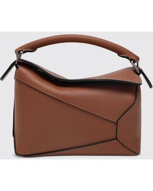 Loewe Puzzle Edge Mini Smooth Calfskin Leather Top Handle Bag - Brown