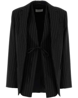 Sportmax Embroidered Wool Blend Divina Blazer - Black