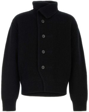 Dries Van Noten Wool Marino Cardigan - Black