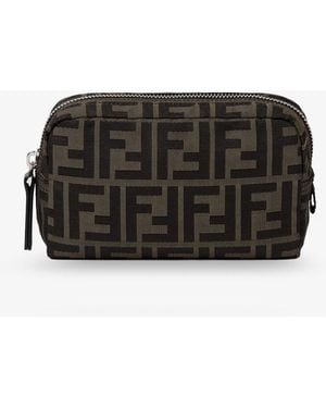 Fendi Ff Technical Fabric Clutch Bag - Black