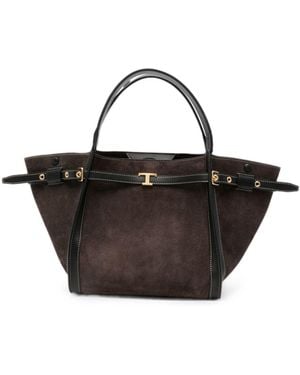 Tod's T Timeless Small Leather Tote Bag - Black