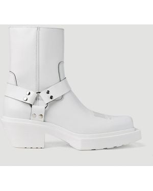 VTMNTS Cowboy Harness Ankle Boots - White