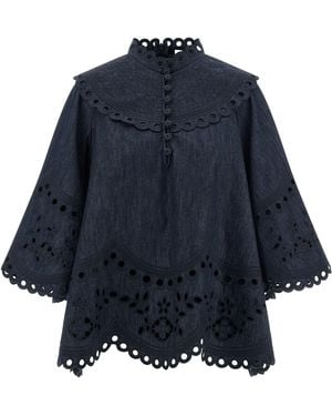 Zimmermann Cotton Blouse - Blue
