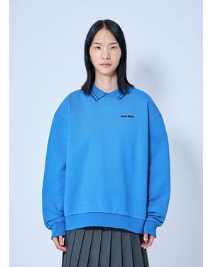 Miu Miu Logo Motif Sweatshirt - Blue