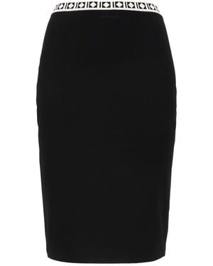 Versace Geometric Knee Length Skirt - Black