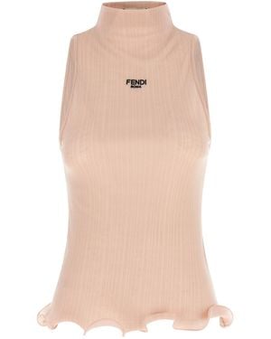 Fendi Ruffled Top - Natural