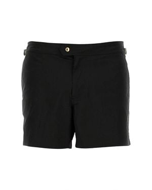 Tom Ford Tailored Swimsuit With Button Closure - Black
