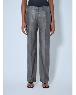 Acne Studios Coated Pinstripe Pants - Blue