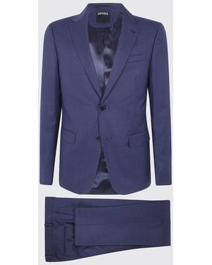 ZEGNA Single-Breasted Suit - Blue