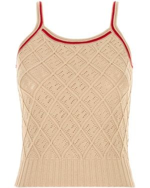 Fendi Top Argyle Cotton - Natural