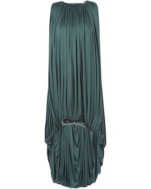 Loewe Silk Draped Dress - Green