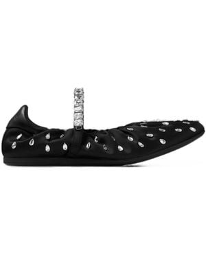 Jimmy Choo Jade Leather Ballets - White