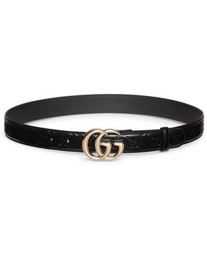 Gucci Gg Marmont Thin Belt - Black