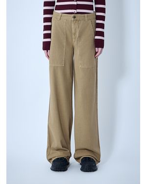 Moncler Utility Wide-Leg Pants - Natural