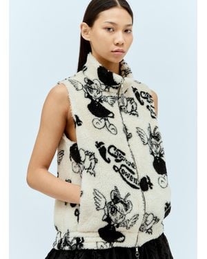 Chopova Lowena Cartoon Fleece Vest - White