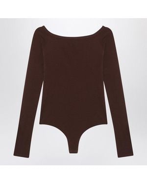 セットアップ ALAIA SECOND SKIN BROWN BODYSUIT Alaïa Bodysuits for Women | Online Sale up to 47% off | Lyst