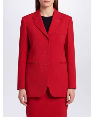 Max Mara Single-Breasted Cropped Blazer - Red