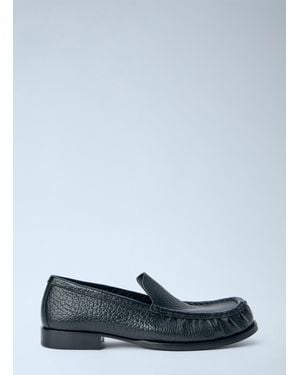 Dries Van Noten Textured Leather Loafers - Blue