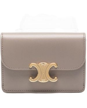 Celine Triomphe Flap Porta Carte Credito - Gray