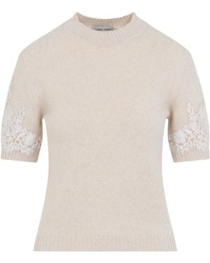 Alberta Ferretti Avorio Knit T-Shirt - White