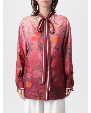 Gucci Silk Shirt With Flora Print - Red