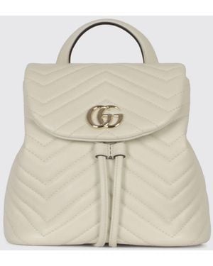 Gucci Gg Marmont Chevron Quilted Nappa Backpack - Natural