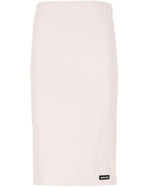 Miu Miu Stretch Poplin Skirt - Pink