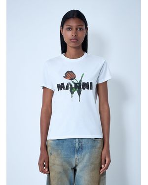 Marni Logo Motif T-Shirt - White