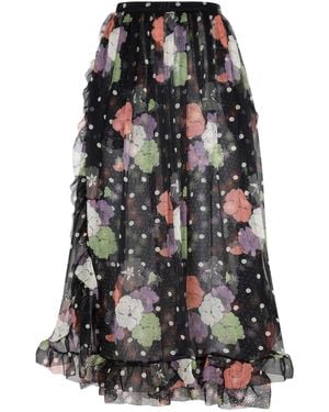 Etro Chic Silk Skirt With Ruffled Bow Closure - Black