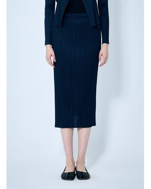 Pleats Please Issey Miyake Pleated Pencil Skirt - Blue