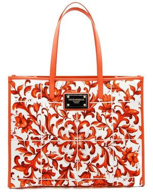 Dolce & Gabbana Dolce & Gabbana Majolica Print Tote Bag - Red