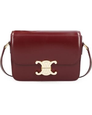 Celine Triomphe Teen Leather Shoulder Bag - Purple