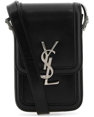 Saint Laurent Leather Phone Case - Black