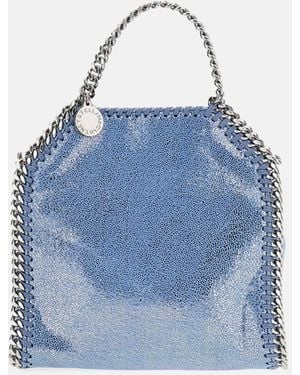 Stella McCartney Falabella Tiny Tote Eco Shiny Dotted Chamois Bag - Blue