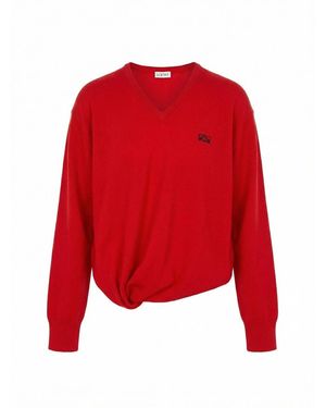 Loewe Draped Sweater - Red