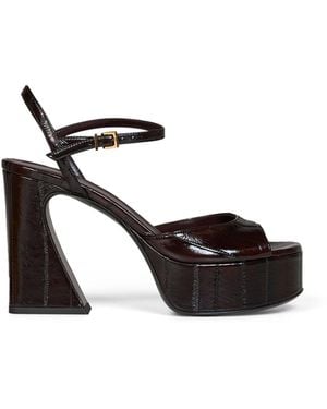 Fendi Hagfish Leather Arco Platform Sandals - White
