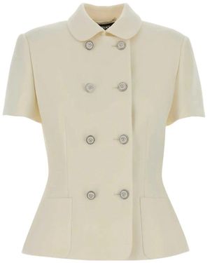 Versace Double Wool Crêpe Jacket - Natural
