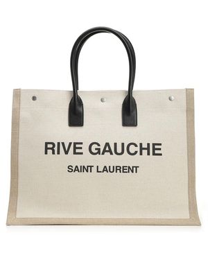 Saint Laurent "Rive Gauche" Shopping Bag - Natural
