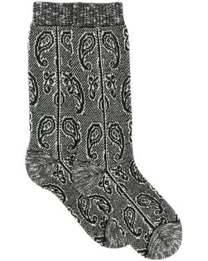 Dries Van Noten Paisley Jacquard Socks - Gray